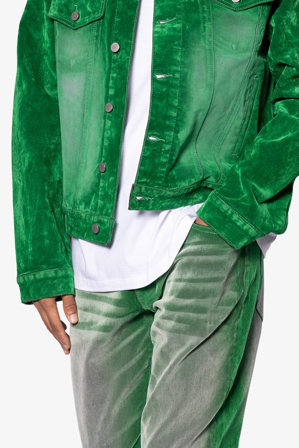 Suede Trucker Jacket | Green