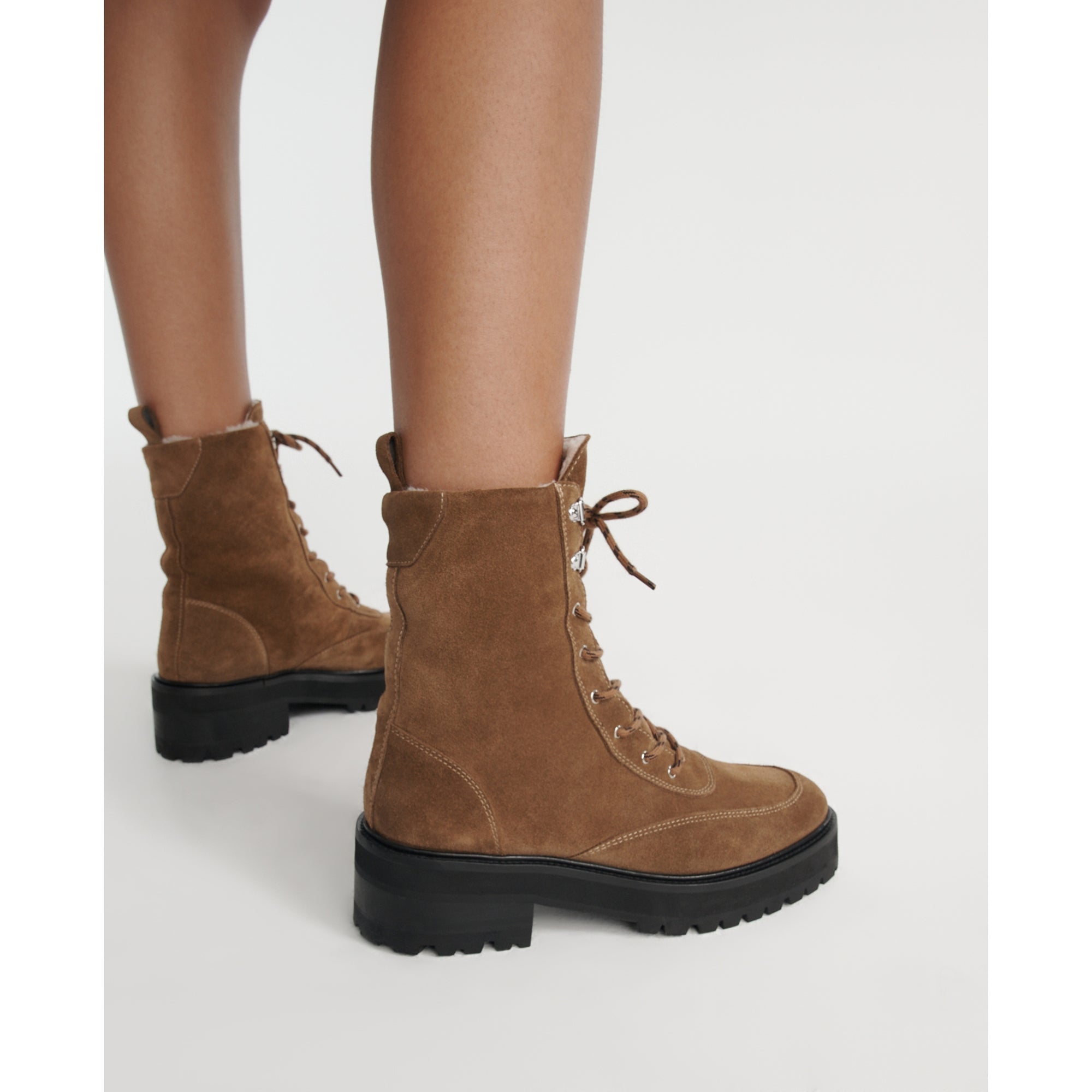 Suede Ankle Boots With Lining | Women | Camel