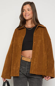 Suki Suede Oversized Jacket | Tan