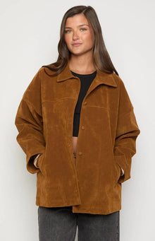 Suki Suede Oversized Jacket | Tan