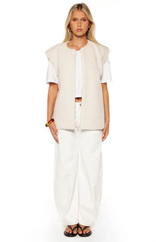 Summi Teddy Fleece Vest | Cream