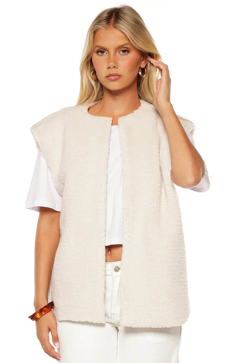 Summi Teddy Fleece Vest | Cream