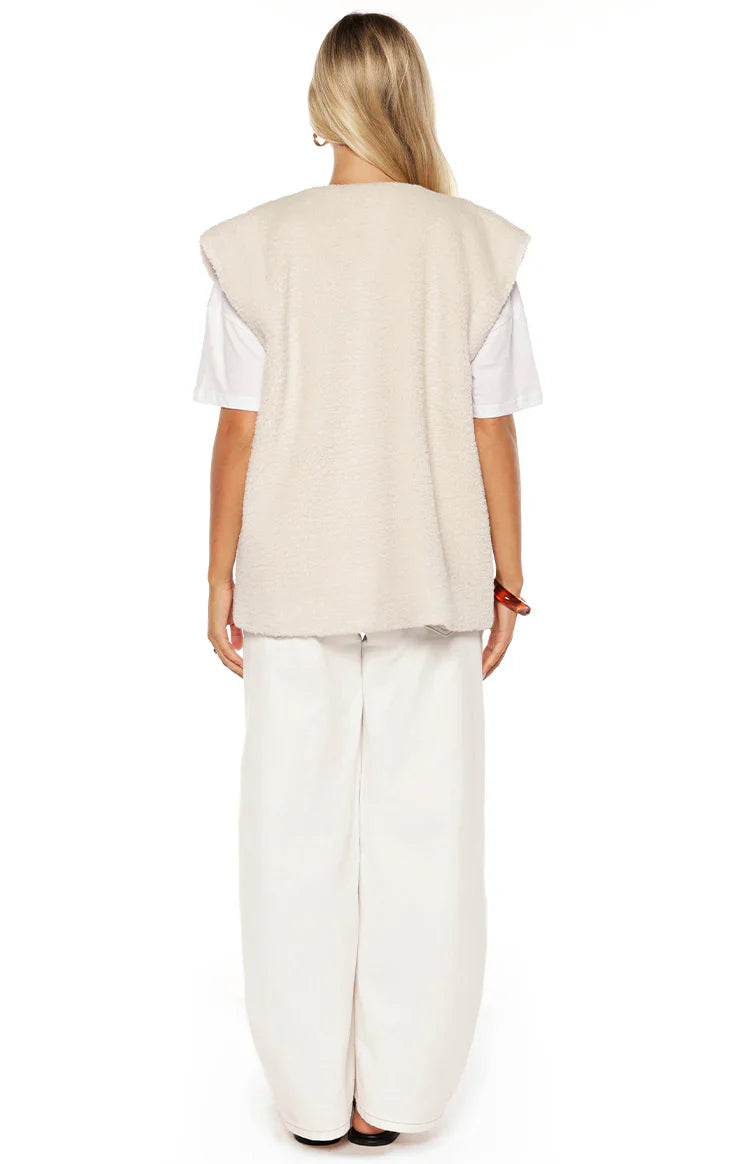 Summi Teddy Fleece Vest | Cream