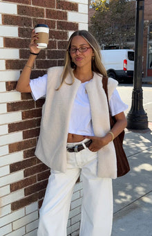 Summi Teddy Fleece Vest | Cream