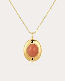 Sunset Stone Locket Necklace | Green Aventurine | Gold