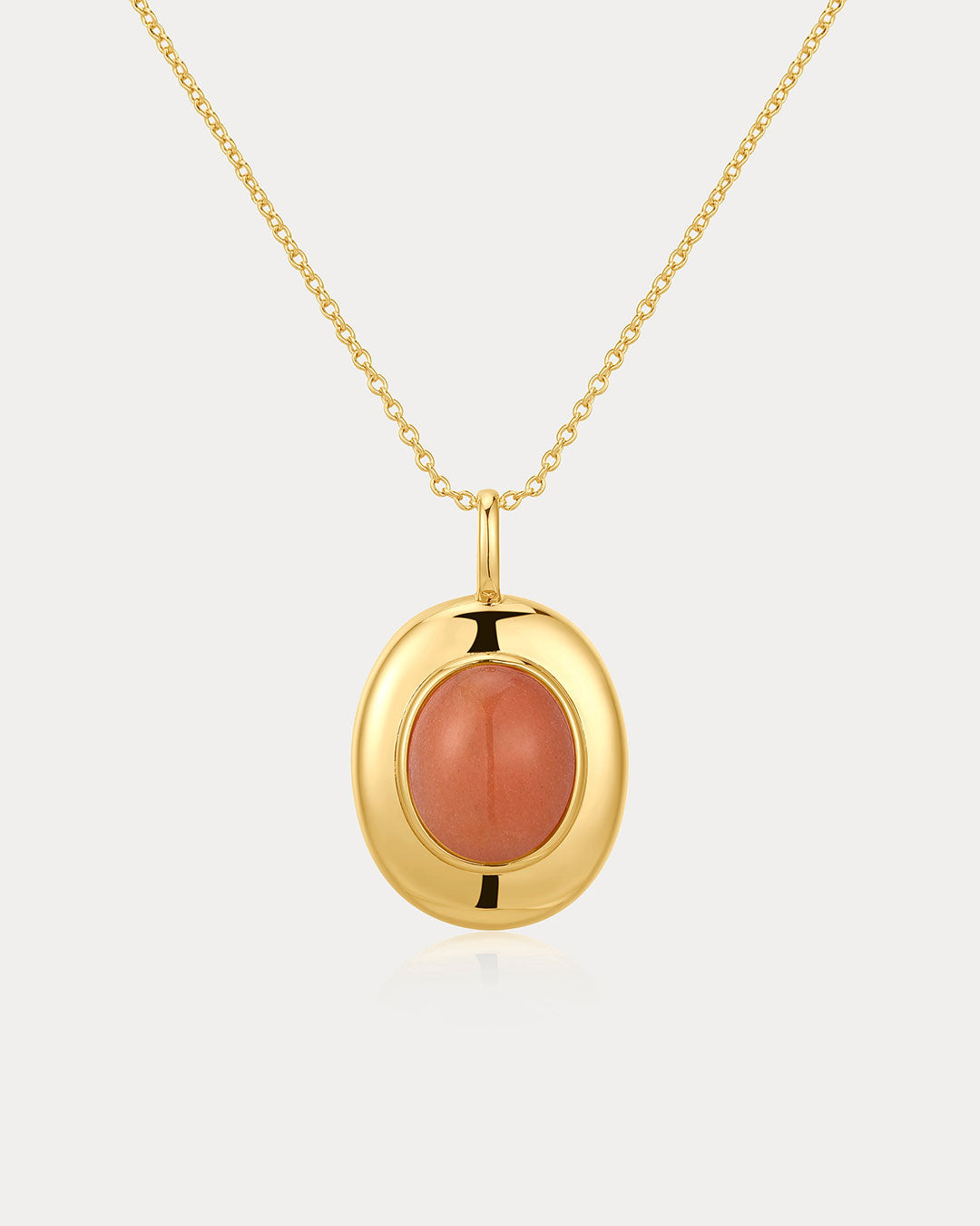 Sunset Stone Locket Necklace | Green Aventurine | Gold