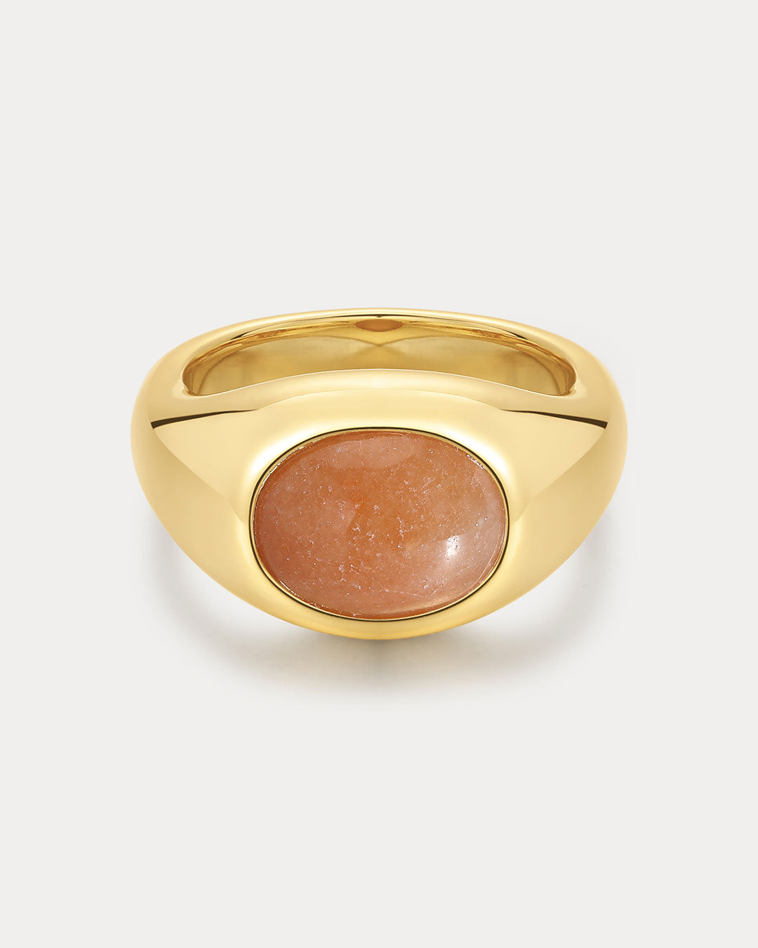 Sunset Stone Signet Ring | Green Aventurine | Gold