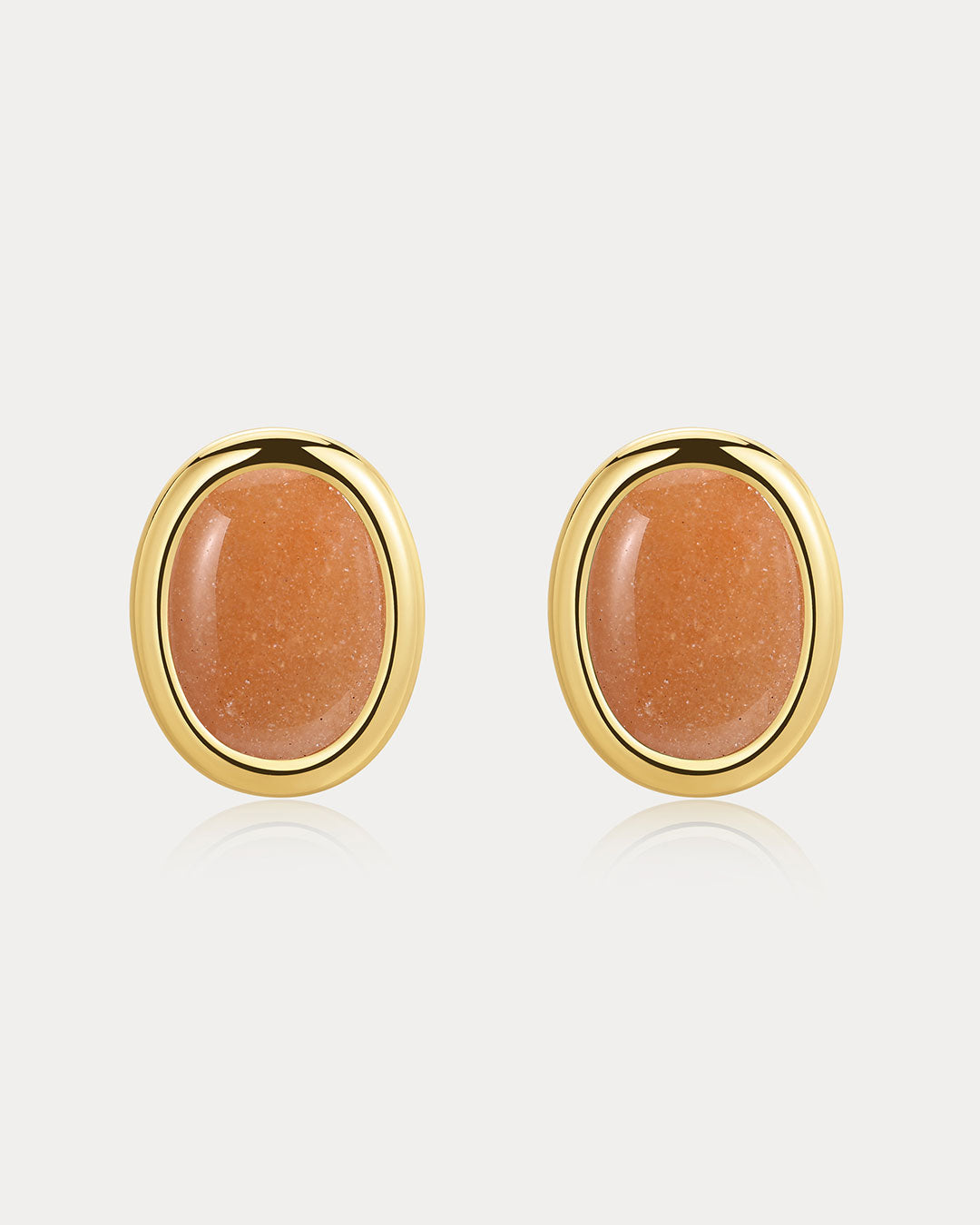 Sunset Stone Studs | Red Aventurine | Gold