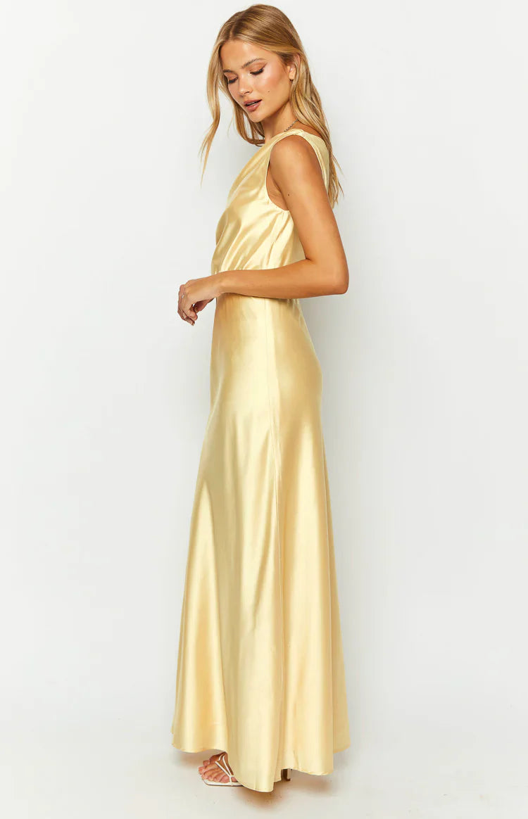 Sunshine Elegance Formal Maxi Dress | Yellow