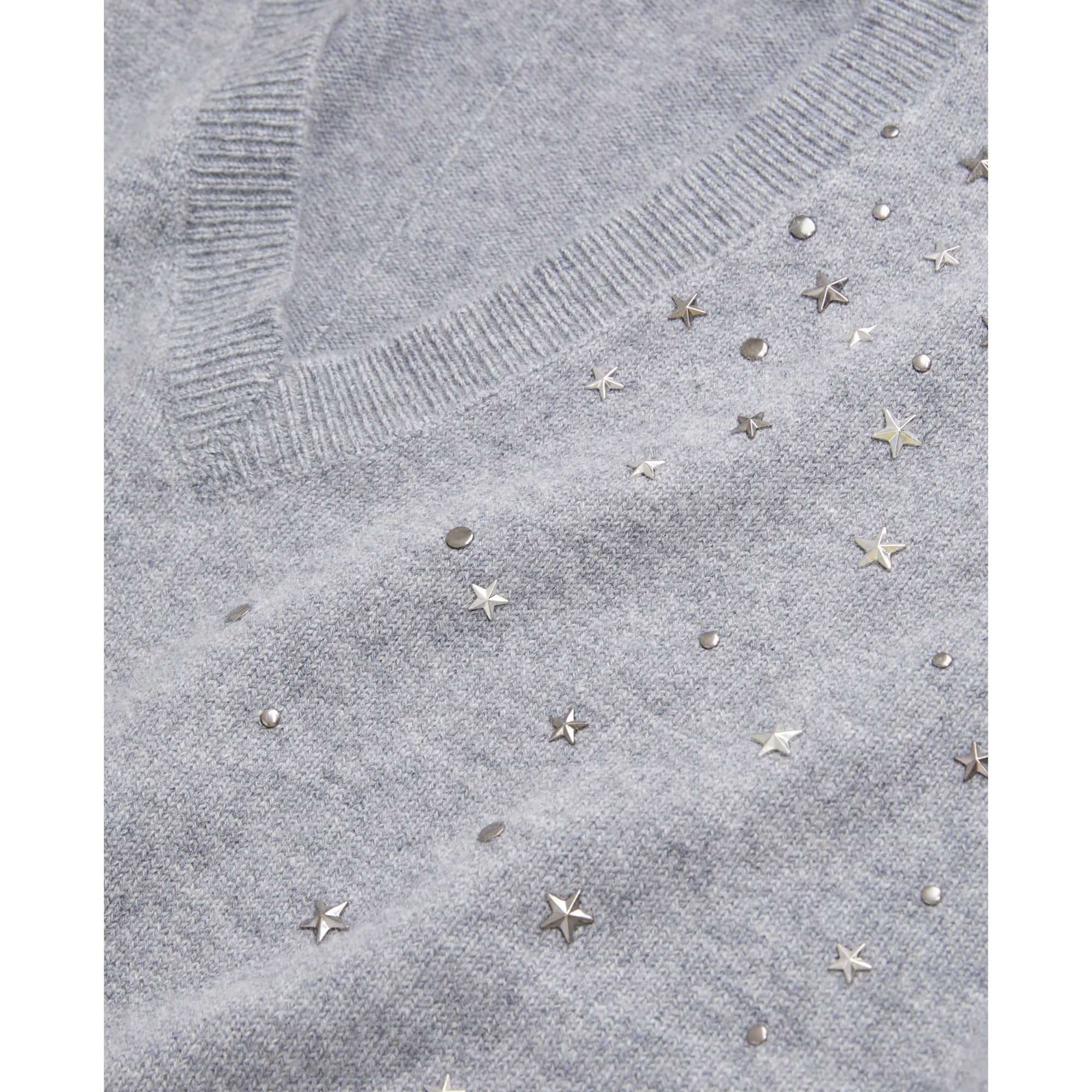 Sweater In Cashmere-Blend With Stars | Women | Grey