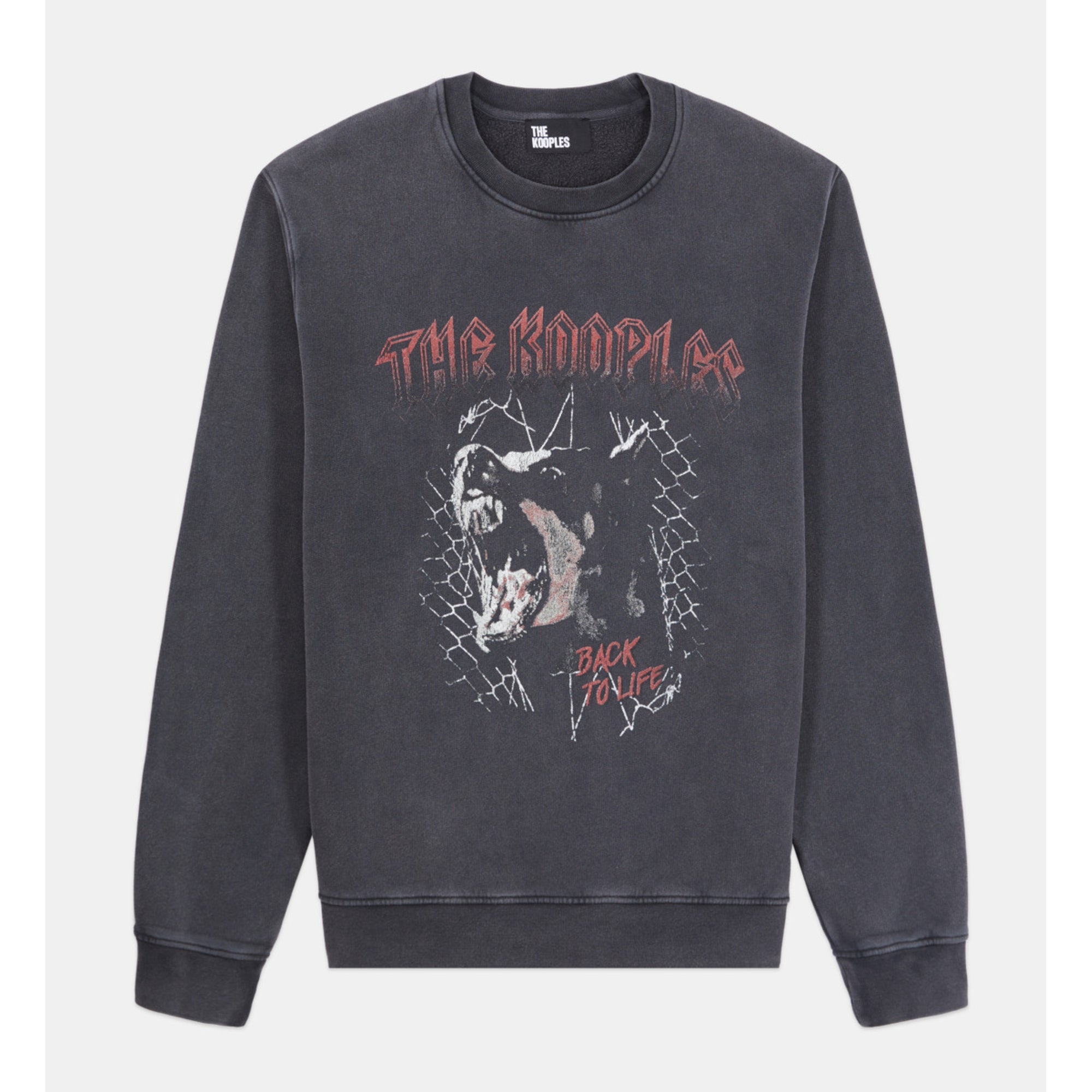 Sweatshirt With Barking Dog Serigraphy | Men | Black Washed