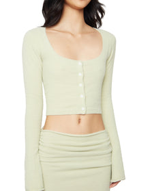 Sweet Knit Scoop Cardigan | Sage Green