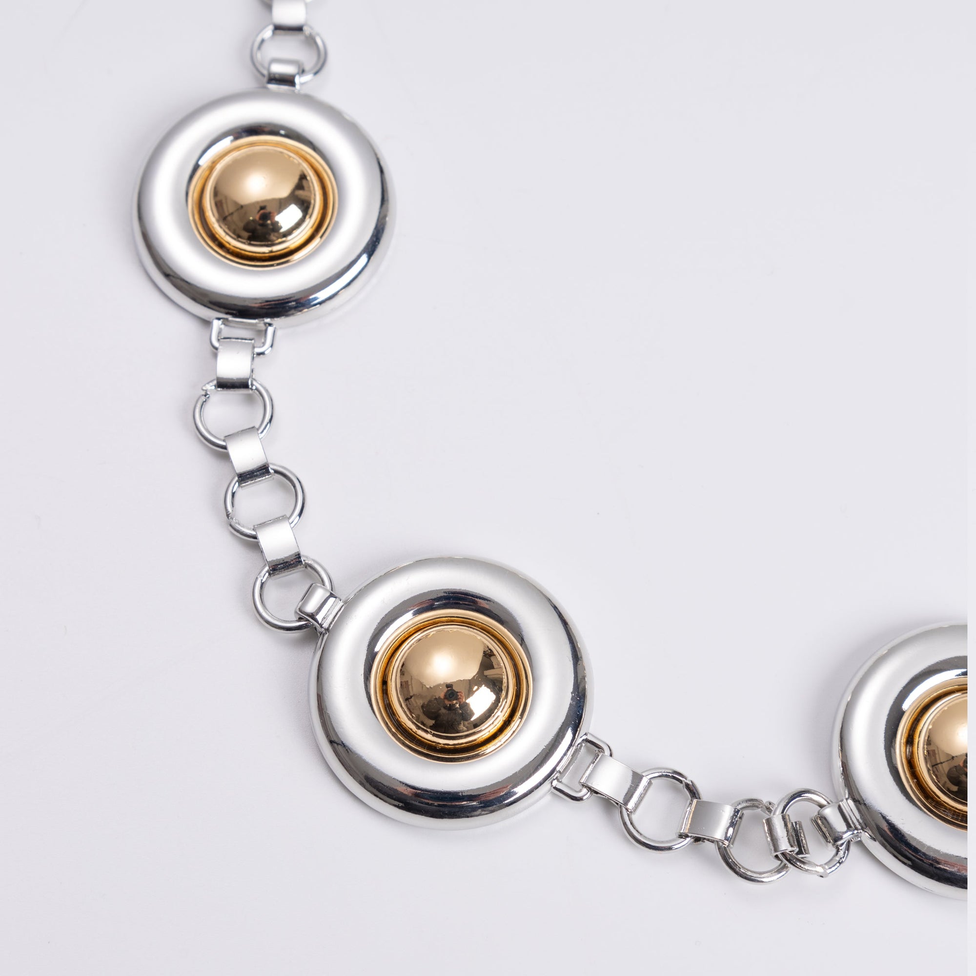 Chrome Orb Pendant Belt | Silver/Gold