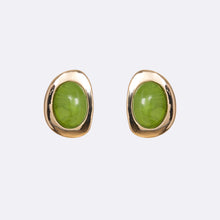 Amber Honey Resin Studs Earring | Green | Gold