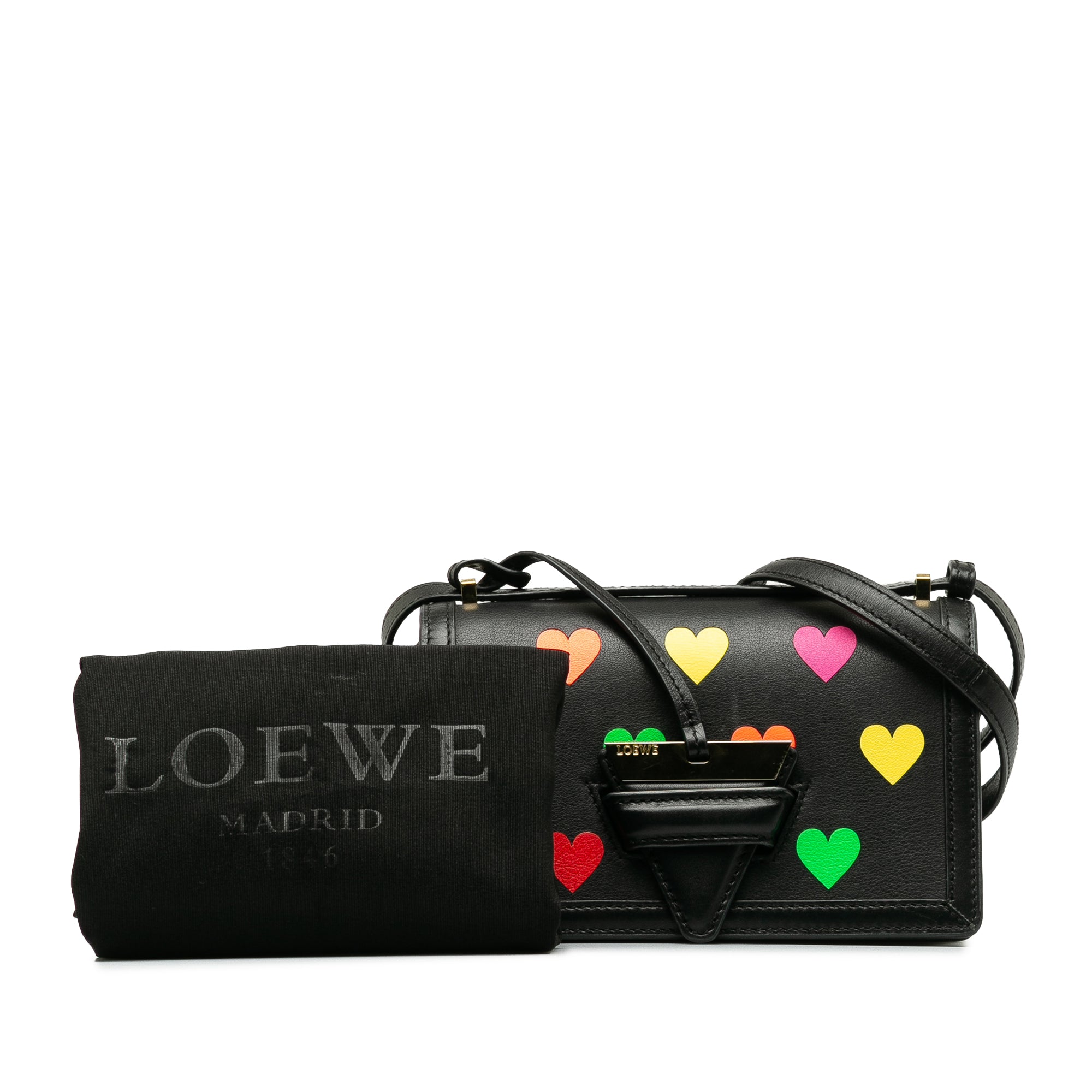 Loewe Pre-Owned Small Barcelona Hearts Crossbody Bag | Women | Black