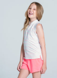 Kids | Sunset Stripe Tank | White