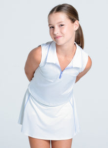 Kids | Club Zip Sleeveless Polo | Lavender