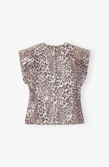 Printed Stretch Sequins Blouse | Leopard
