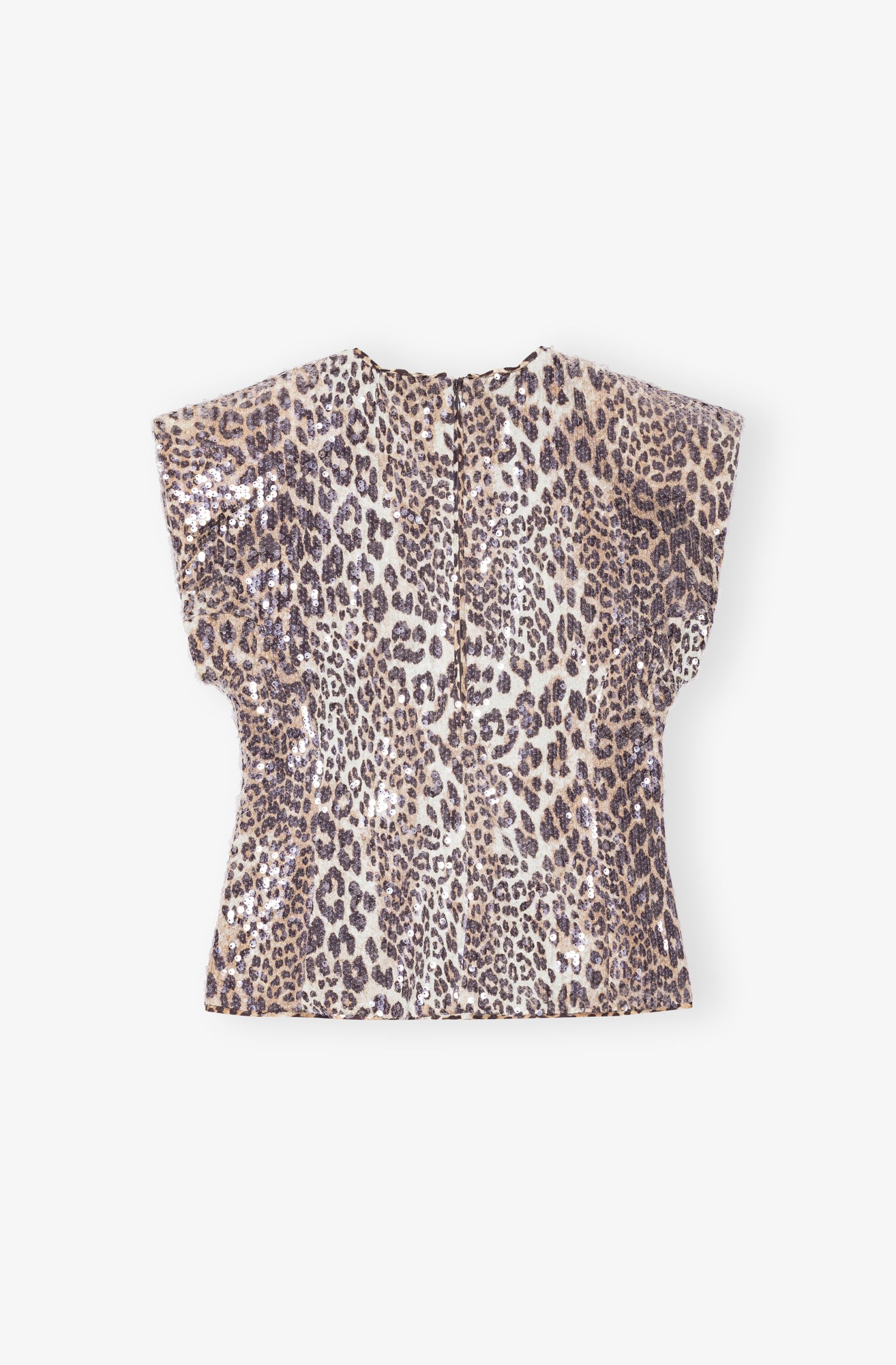 Printed Stretch Sequins Blouse | Leopard