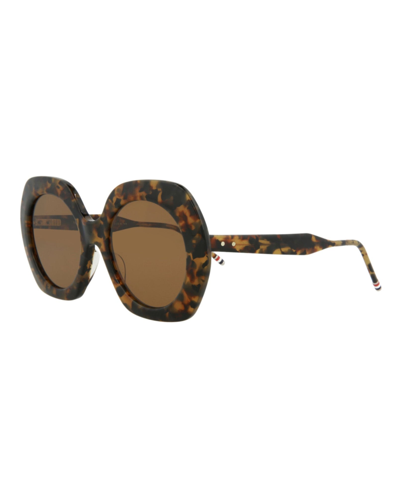 Thom Browne Round Acetate Sunglasses | Navy/Gold