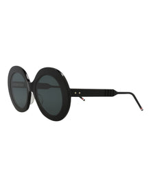 Thom Browne Round Acetate Sunglasses | Black