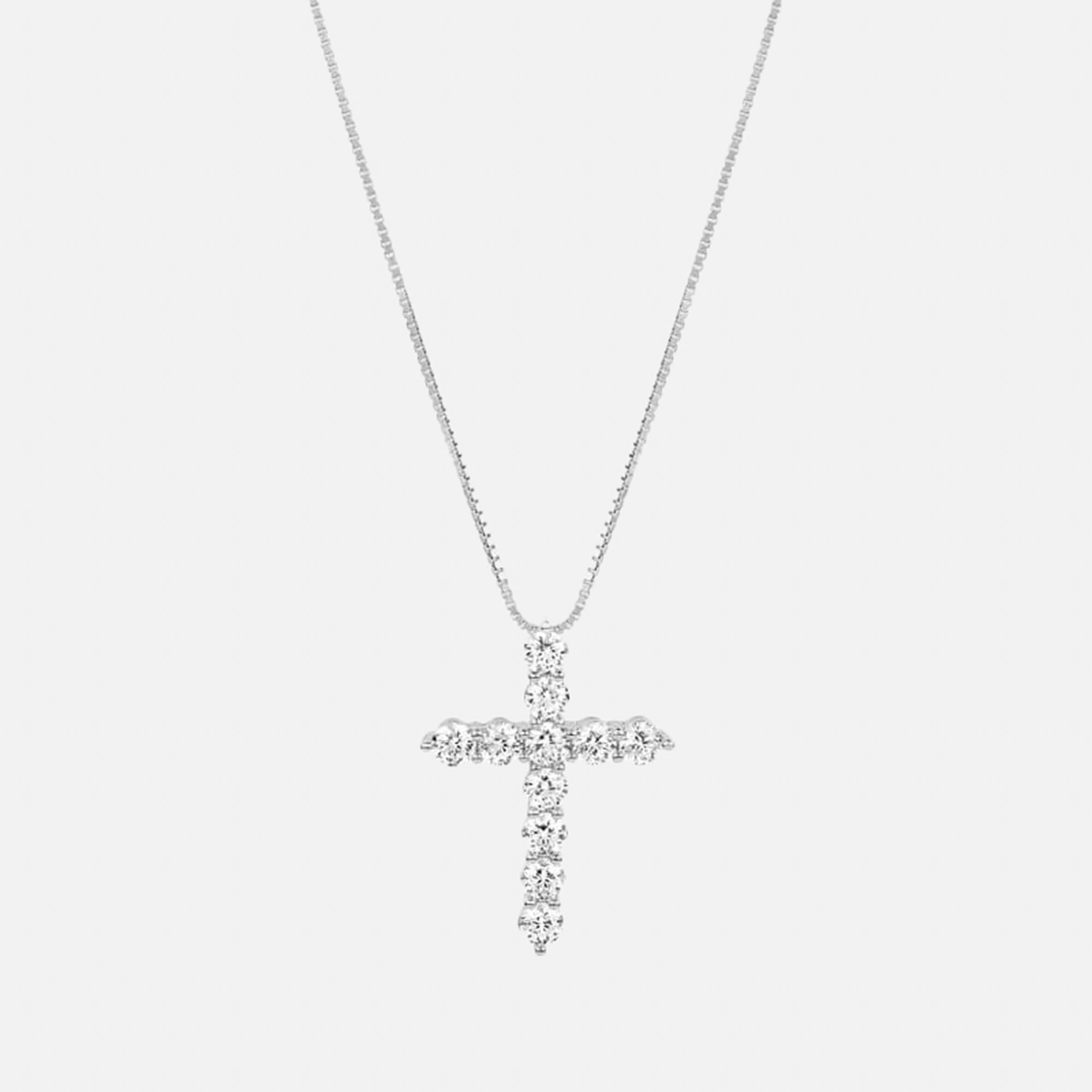 The Bella Pave Cross Pendant | Silver