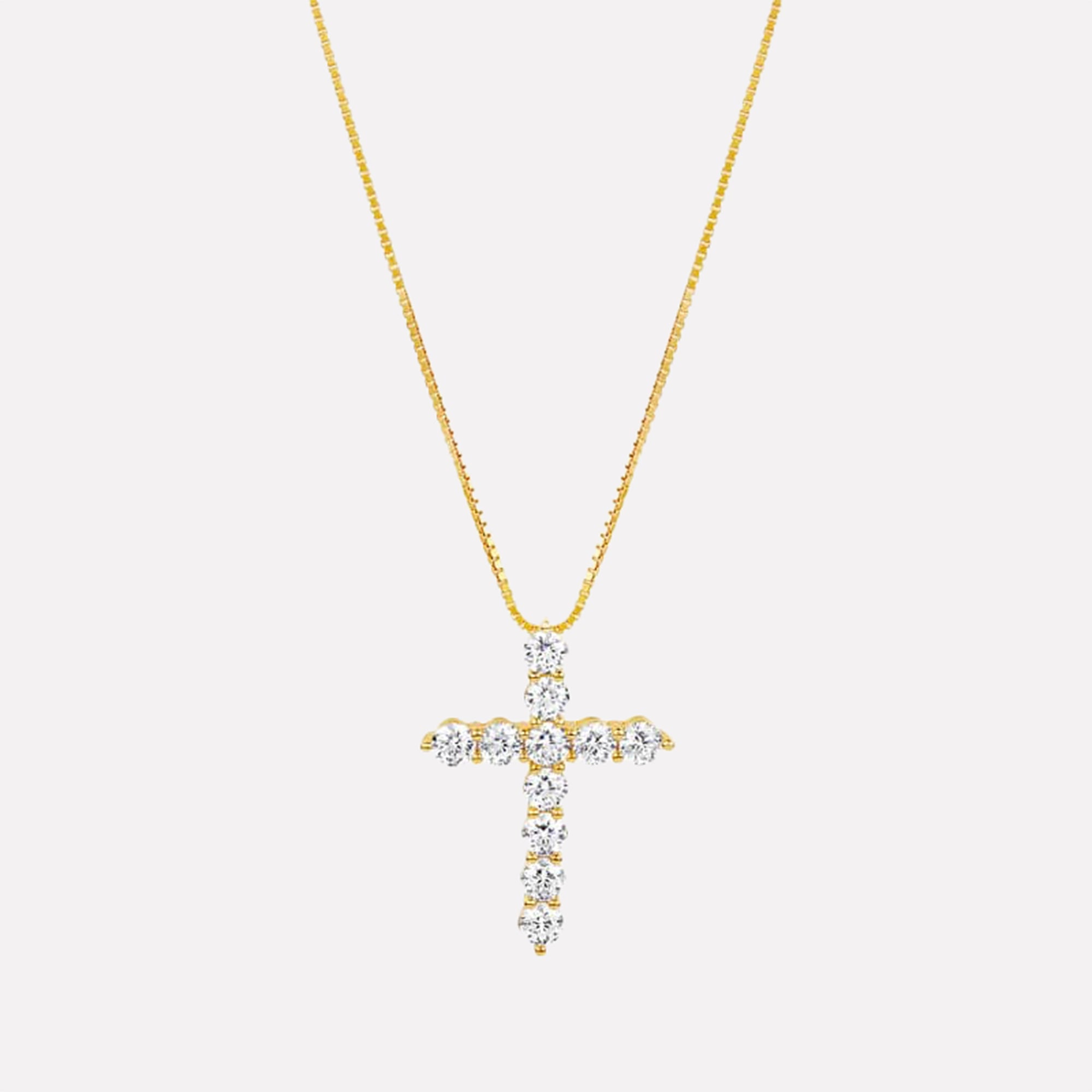 The Bella Pave Cross Pendant | Gold