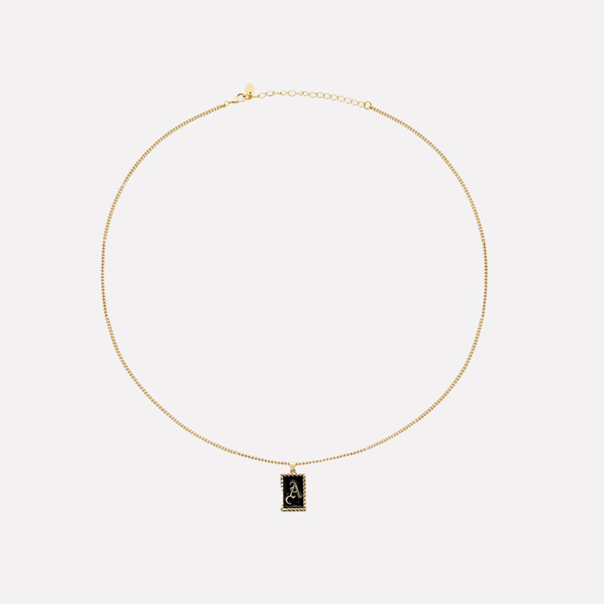 The Enamel Initial Pendant | Gold Vermeil