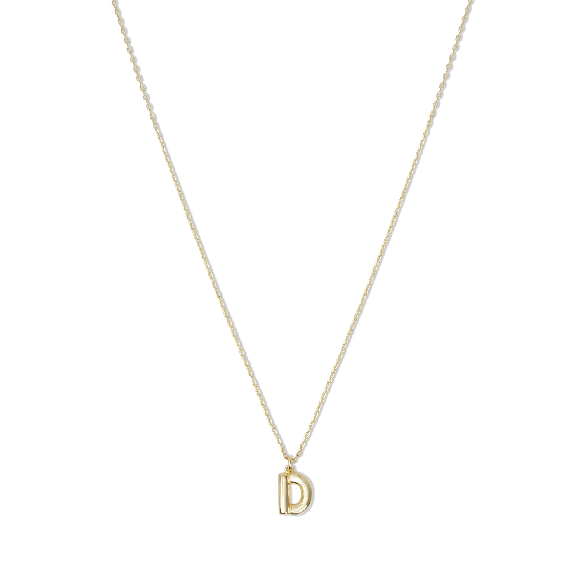 The Mini Bubble Letter Pendant Necklace | 18KT Gold Vermeil