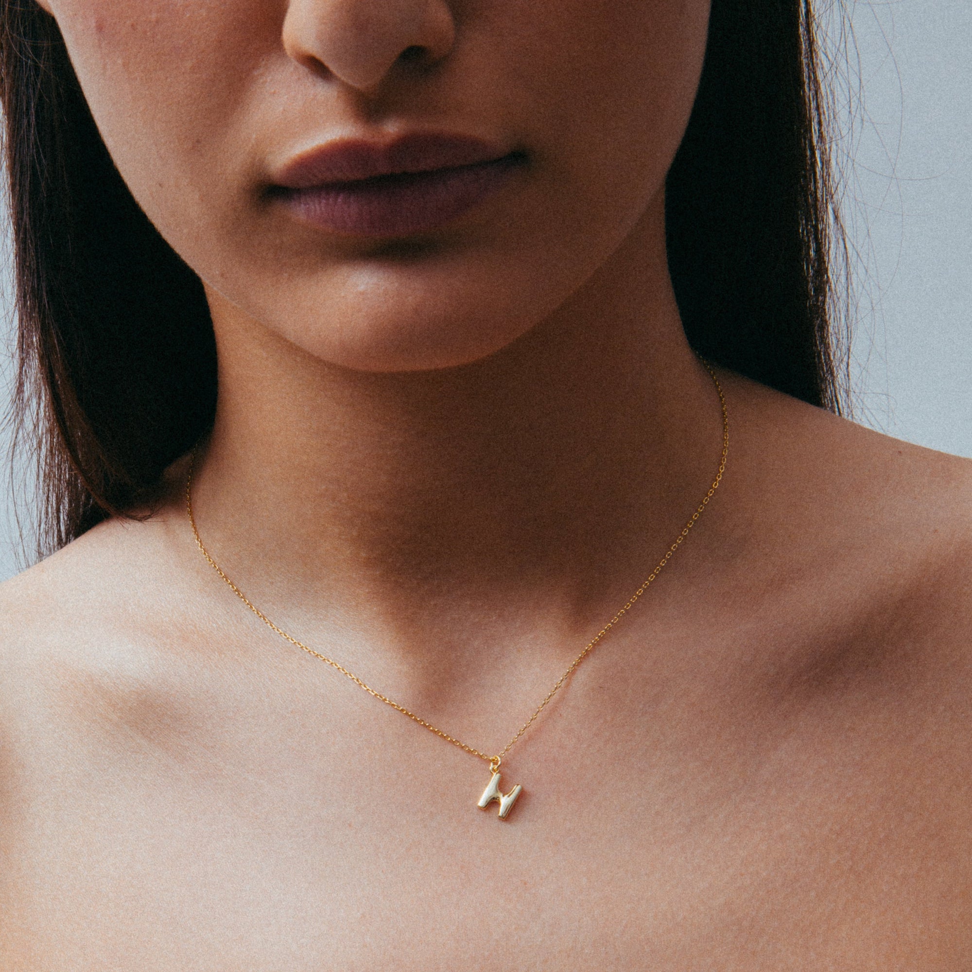 The Mini Bubble Letter Pendant Necklace | 18KT Gold Vermeil