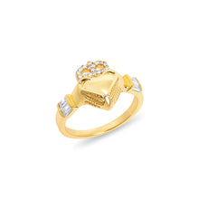 The Pave' Claddagh Ring | 18KT Gold Vermeil & Sterling Silver