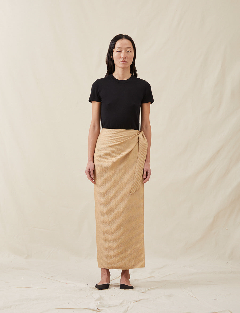 Womens | The Sarong Skirt In Wave Stripe | Copper