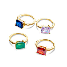 The Red Solitaire Emerald Ring | 18KT Gold Vermeil