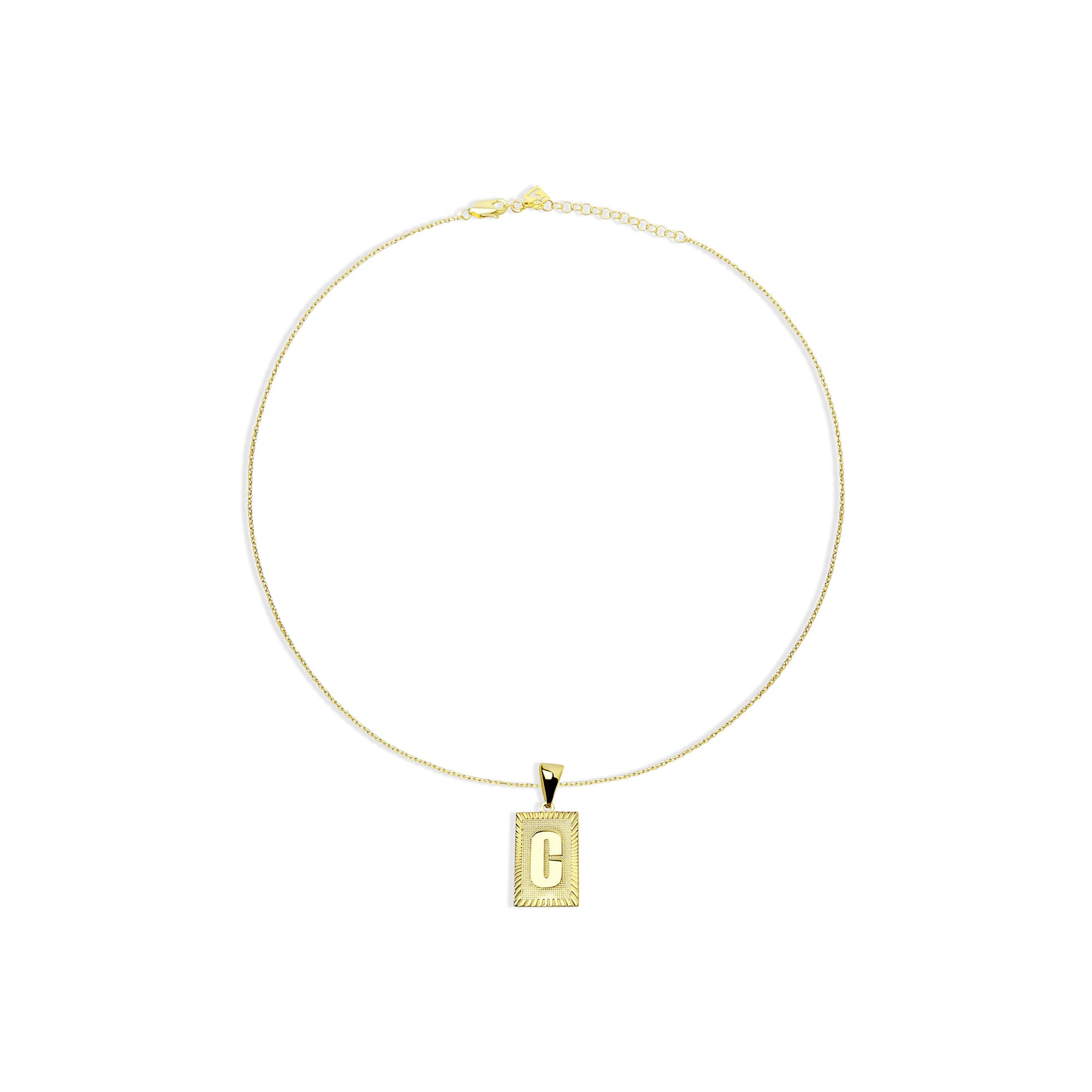 The Block Embossed Initial Pendant Necklace | Gold Vermeil & Sterling Silver