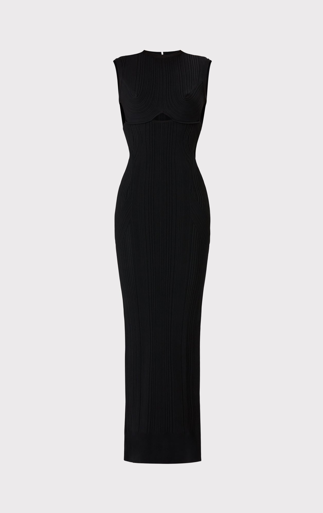 Variegated Rib Cap Gown | Black