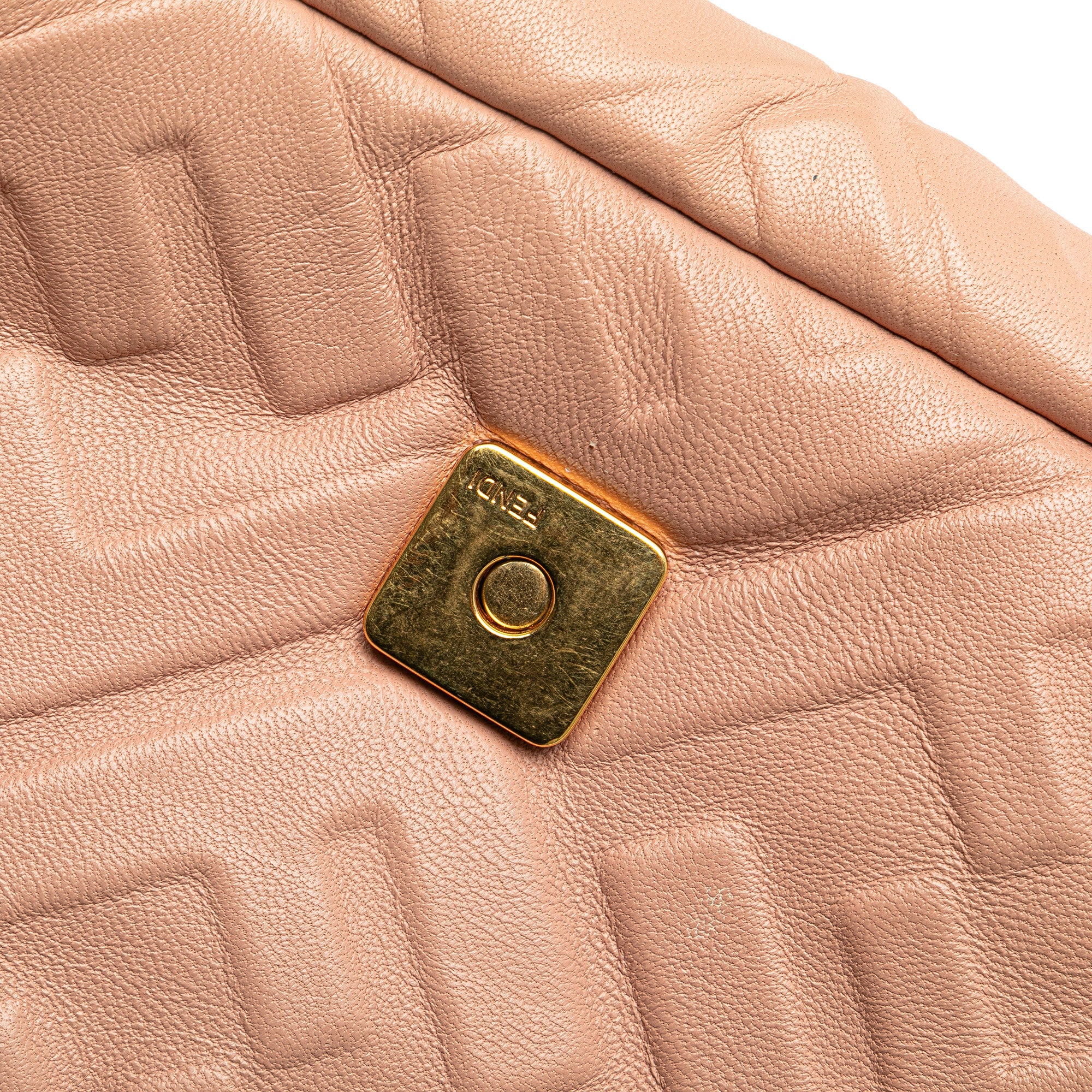 Fendi | Pre-Owned Mini Zucca Embossed Leather Baguette Satchel | Pink/Light Pink