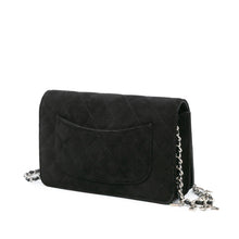 Chanel | Pre-Owned Quilted Suede Cocostellar Wallet on Chain | Black