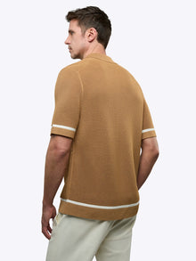 Mens | Portofino Crochet Classic-Fit Button Up | Toasted Almond