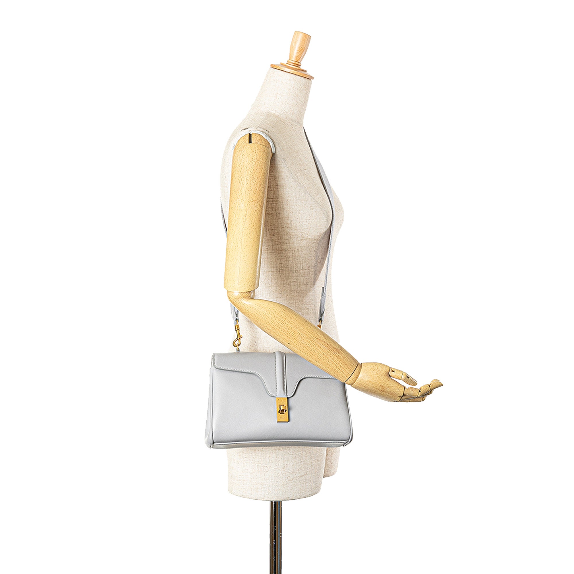 Celine | Pre-Owned Teen Smooth Calfskin Soft 16 Crossbody | Gray