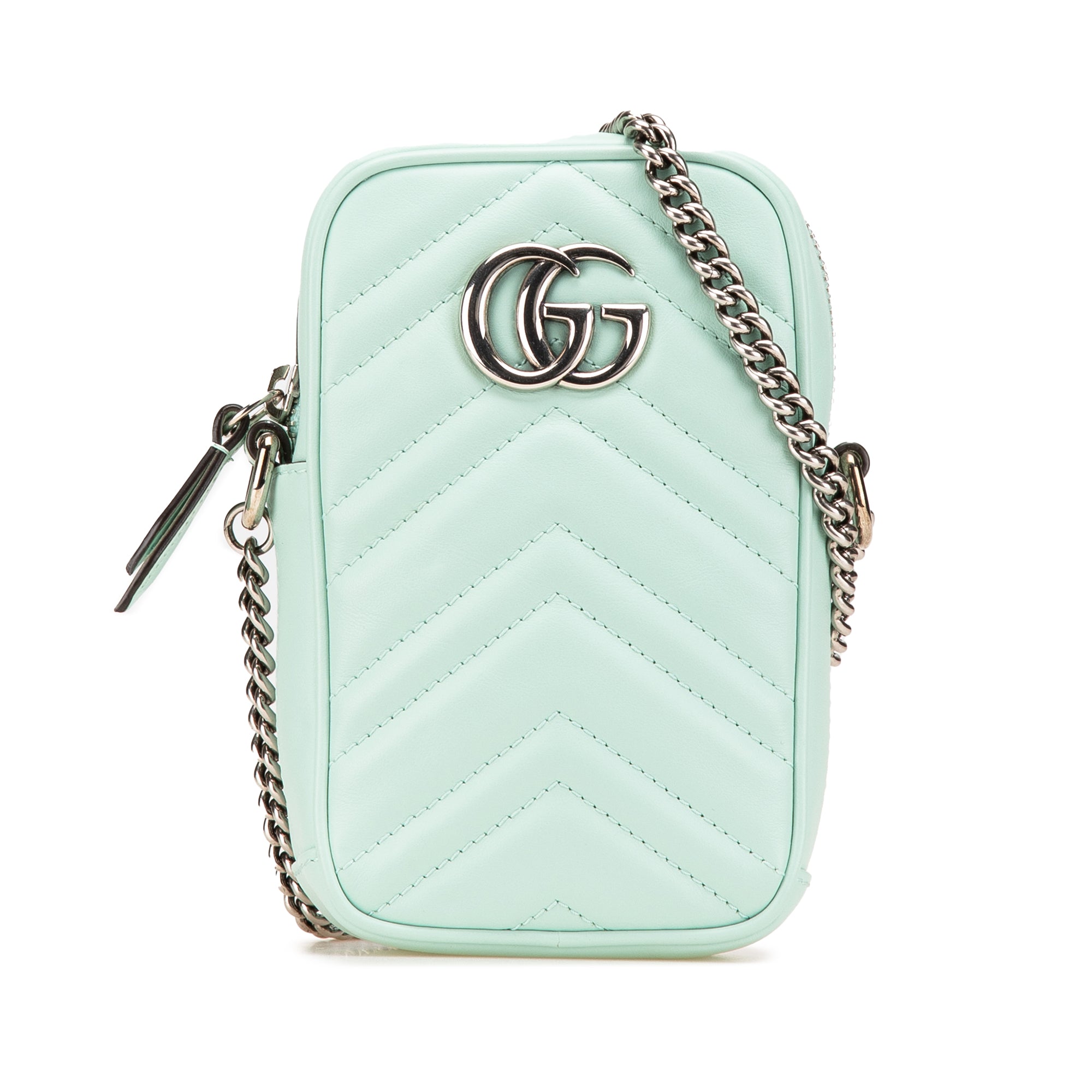 Gucci | Pre-Owned Mini GG Marmont Matelasse Leather Crossbody | Green/Light Green