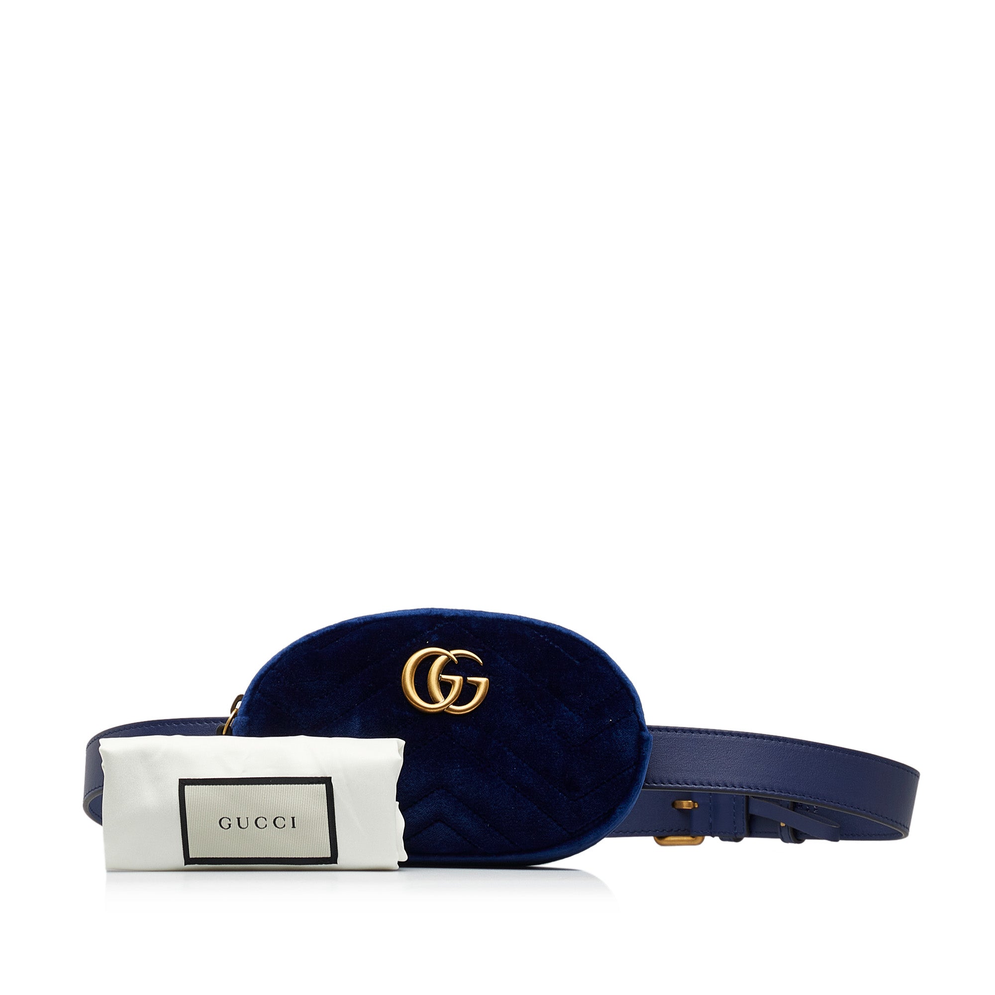 Gucci Pre-Owned GG Marmont Matelasse Velvet Belt Bag | Women | Blue (V2)