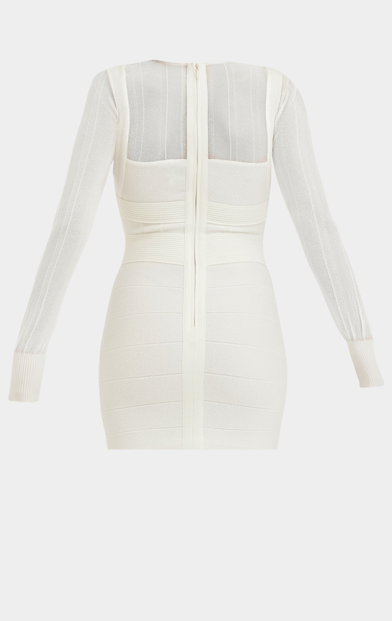 Textured Sheer Bustier Mini Dress | Alabaster