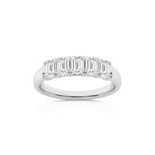 1.00 CT Emerald Lab-Grown Diamond | Five Stone Anniversary Wedding Band Ring | 14K White Gold | G Color | VS Clarity