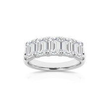 3.00 CT Emerald Lab-Grown Diamond | Five Stone Anniversary Wedding Band Ring | 14K White Gold | G Color | VS Clarity