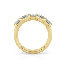 4.00 CT Emerald Lab-Grown Diamond | Five Stone Anniversary Wedding Band Ring | 14K Yellow Gold | G Color | VS Clarity