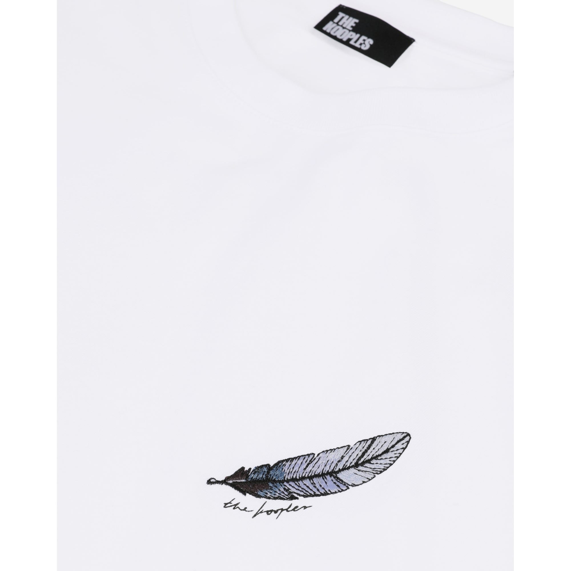 T-Shirt With Feather Embroidery | Men | White