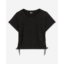 T-Shirt With Lacing | Women | Black Washed