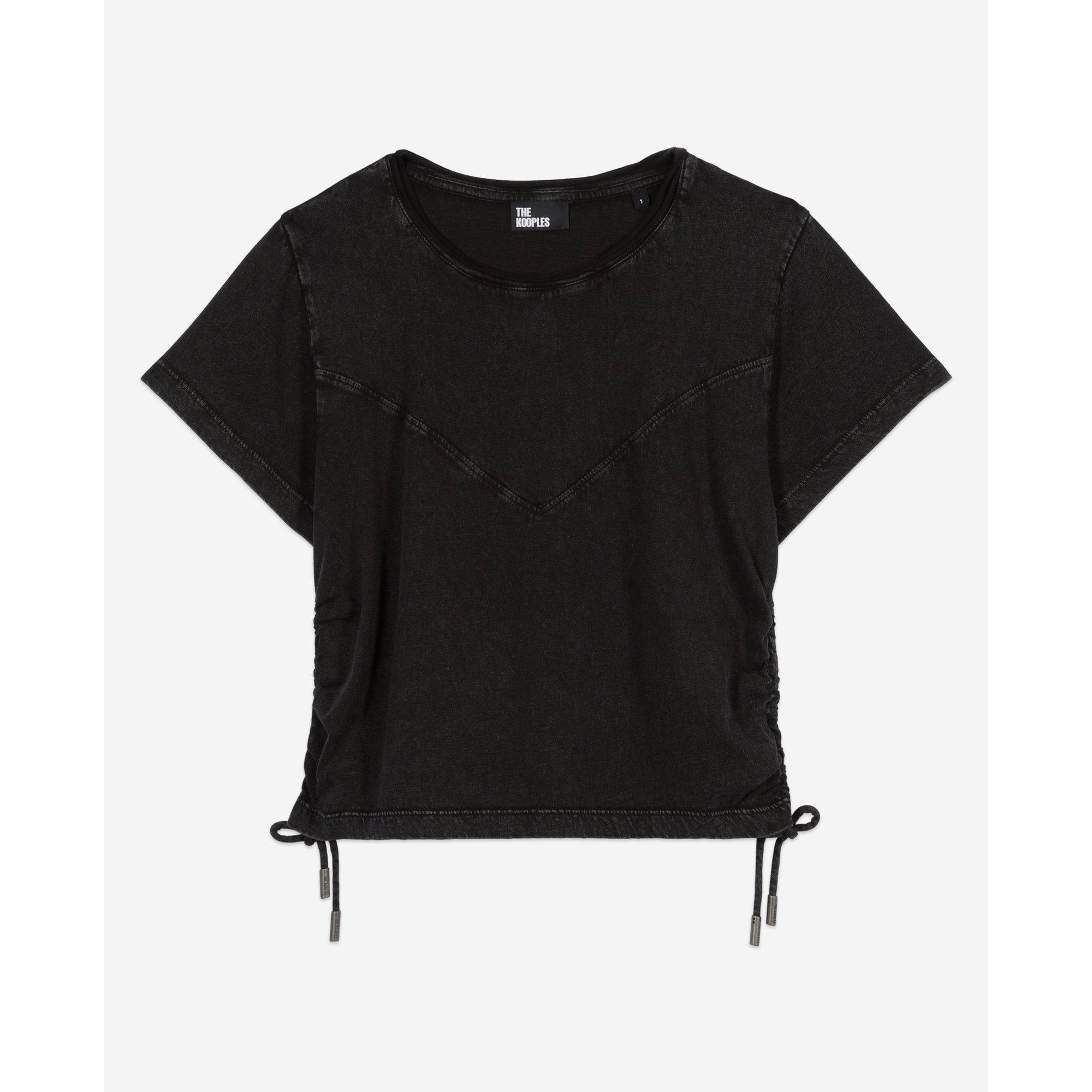 T-Shirt With Lacing | Women | Black Washed