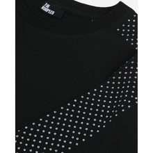 T-Shirt With Rhinestones | Women | Black