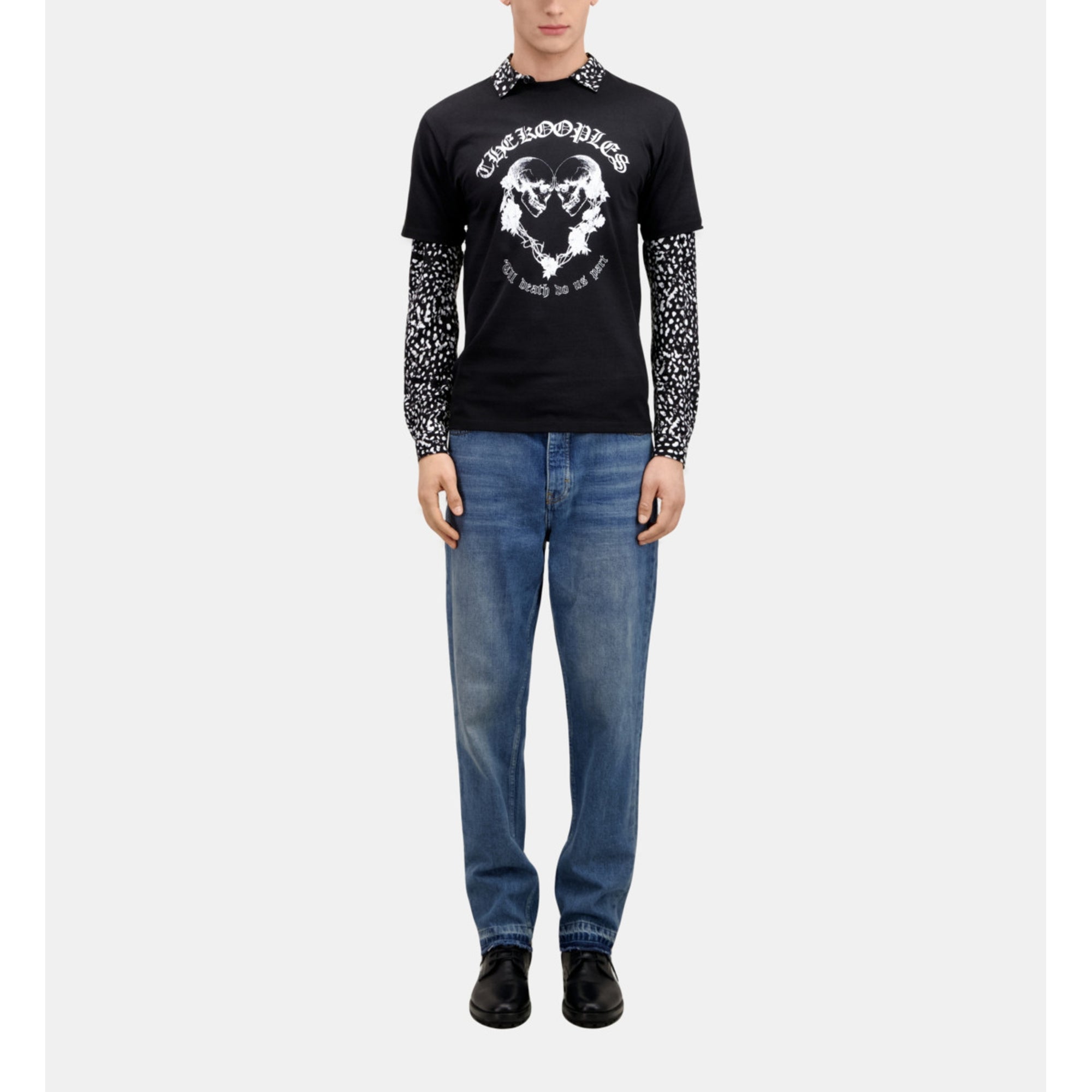 T-Shirt With Skull Heart Serigraphy | Men | Black